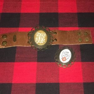 Leather Cuff with Interchangeable Face